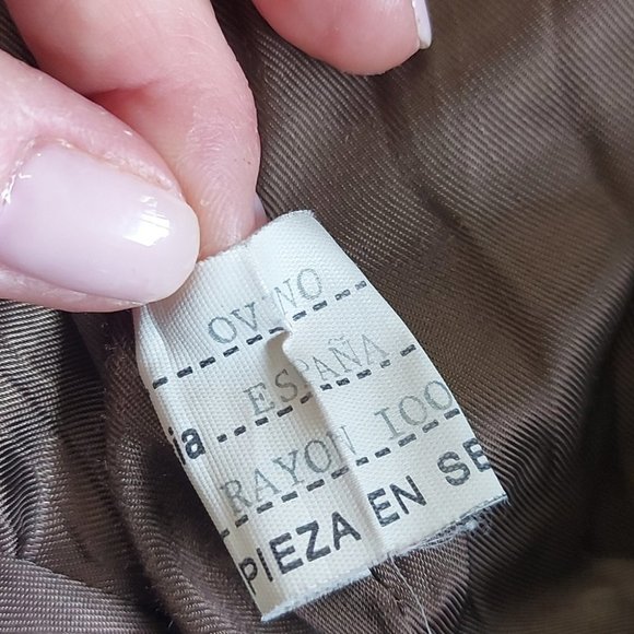 Glenview Y2K Brown Lamb's Sheep's Leather Jacket S Made In Spain - Picture 8 of 9